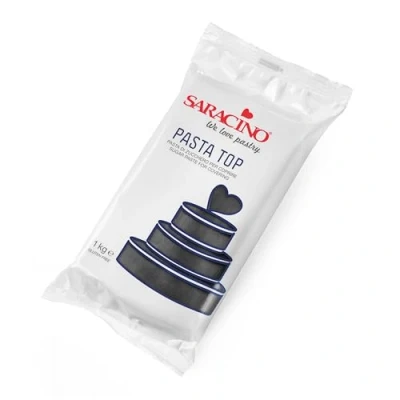 Imagen de Saracino Pasta de azúcar superior para cubrir fondant Made in Italy 1000 g Color negro