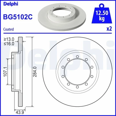 Imagen de Disco de freno DELPHI BG5102C