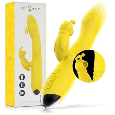 Imagen de INTENSE TOKY VIBRADOR MULTIFUNCI�N RECARGABLE UP &amp; DOWN CON ESTIMULADOR DE CLITORIS AMARILLO
