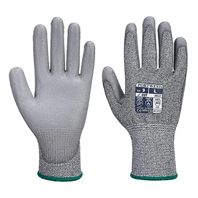 Imagen de Portwest Guante Anti Corte Mr, Con La Palma De Pu, Tamaño: S, Color: Gris, A622G7RS