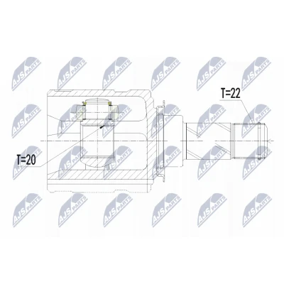 Imagen de NTY NPW PL 051 Junta Homocinética Eje delantero, izquierda, derecha OPEL: Corsa D Hatchback