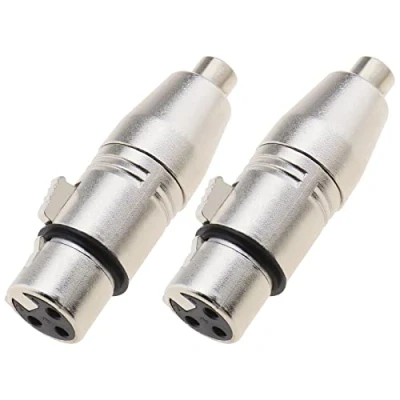 Imagen de ECSiNG 2 Adaptadores XLR Hembra de 3 Pines A RCA Conector Micrófono Audio Adaptador Convertidor Extensión Acoplador Cambiador Género