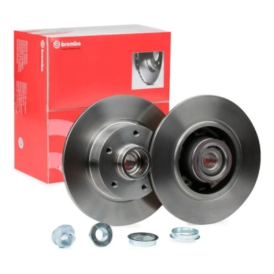 Imagen de BREMBO 08.B391.37 Disco de freno 260 8 5 macizo con anillo sensor ABS, tornillos, juego cojinetes rueda RENAULT: Megane IV Berlina, 4