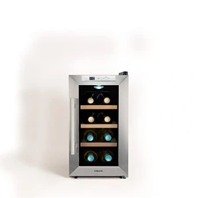 Imagen de CREATE / WINECOOLER Wood S/Vinoteca de 8 Botellas, 23 l, 60 W Luz LED/Display Digital, 3 Estantes, Doble Aislamiento