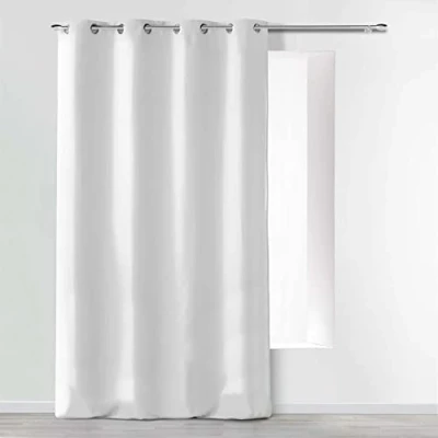 Imagen de Douceur d&#039;Intérieur Absolu Cortina con Ojales (140 x 280 cm, 140 Microfibra, Lisa, poliéster), Blanca