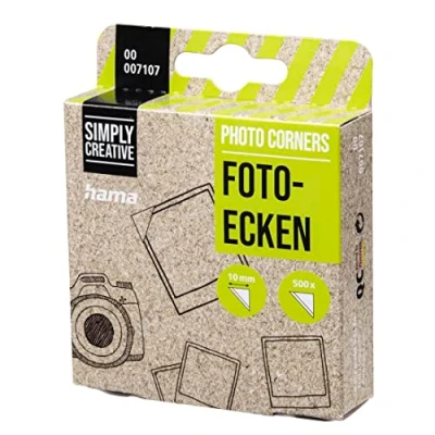 Imagen de Hama Photo Corners 500 esquinas de fotos (transparente, blanco)