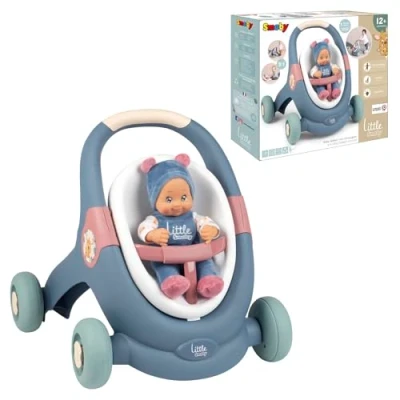 Imagen de Smoby Little Andador 3 en 1 con Muñeco 30cm, Andador, Cochecito de muñecos y Asiento para (7600140308)
