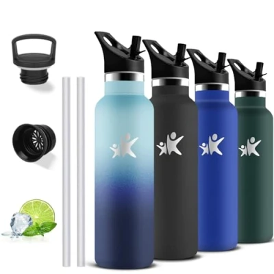 Imagen de Grsta Botella Agua Acero Inoxidable, Termica 0.75 litro, A Prueba de Fugas, Cantimplora Gym, Mantiene 24H Frio/12H Calor, sin Pajita, Termo para Senderismo, Yoga, Cámping, Running