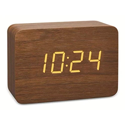Imagen de TFA Dostmann 60.2549 Clocco Reloj Despertador con piloto, Color marrón y Naranja