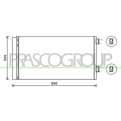 Imagen de PRASCO MN308C003 Condensador con secador 13 Aluminio 615 R 134 a MINI: Hatchback, Countryman