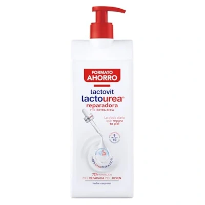 Imagen de Lactovit Leche Corporal Reparadora Lactourea con Protein Calcium de Absorción Inmediata, 48 Horas Nutrición y Reparación, Apta para Pieles Secas Extra 800 ml
