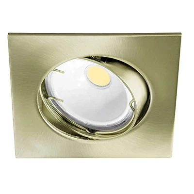 Imagen de wonderlamp W E000015 Basic Foco empotrable cuadrado, color oro viejo [Clase de eficiencia energética A+]