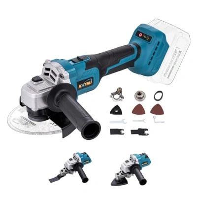 Imagen de KATSU FIT BAT 21V Amoladora Angular Inalámbrica Brushless 115mm 125mm Motor sin Escobillas con Accesorios de Adaptador Multiherramienta Oscilante para Cortar Pulir, Batería
