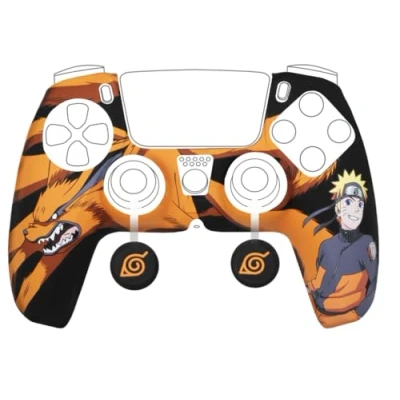 Imagen de Konix Naruto Shippuden Funda Protectora para el Controlador DualSense PS5 Silicona Agarres los Pulgares Diseño de Kurama/Kyûbi y Negro