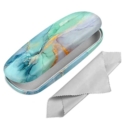 Imagen de Fintie Funda Gafas Rigida, Portátil Cuero y Sintético Estuche Rigido con Pañuelo Limpia para Mujeres Hombres