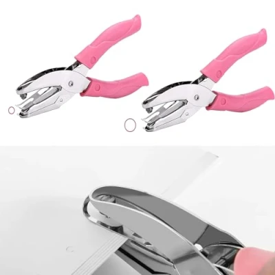 Imagen de 2 Piezas Alicates para Perforar Metal de Papel, Perforador un Orificio con, Perforadora Solo Orificio, Agujero Manual, Bricolaje la Oficina Escuela en Casa
