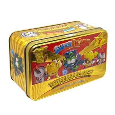 Imagen de SUPERTHINGS Lata Gold, Contiene Todas Las Figuras Especiales de la Serie 1, Incluye el ultrararo (Enigma), 2 líderes Dorados, 6 capitanes Plateados y guaridas Doradas