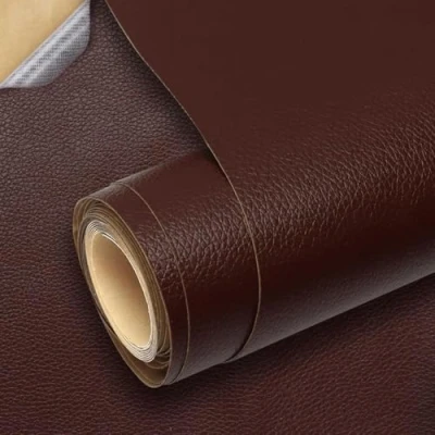 Imagen de Parche autoadhesivo de piel sintética, 100 x 200 cm, cinta reparación sintética para sofás, bolsos, chaquetas, asientos coche, muebles (marrón oscuro)