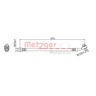 Imagen de METZGER 4111795 Latiguillos de Freno Eje trasero izquierda, trasero, derecha 372 MERCEDES BENZ: Clase C Berlina