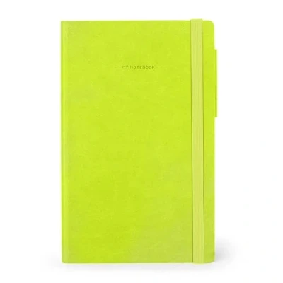 Imagen de Legami My Notebook, Cuaderno de rayas 6 mm, Chartreuse, Medium, papel certificado FSC, 192 páginas, tapa blanda, cierre elástico, 13 x 21 cm