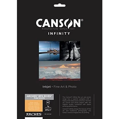 Imagen de Canson Infinity BFK Rives 100% Texturado 310g Pack A4 10H Blanco Puro
