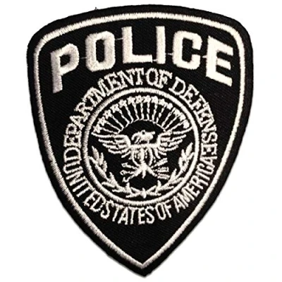 Imagen de Police Policía Logo Parches Termoadhesivos Bordados Aplique Para Ropa, Tamaño: 7 x 9 cm