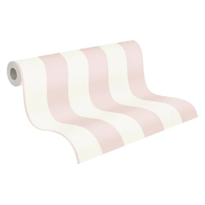 Imagen de A.S. Création 381013 38101 3 Papel pintado a rayas (10,05 x 0,53 m), color rosa y blanco