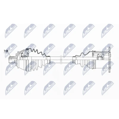 Imagen de NTY NPW AU 021 Árbol de Transmisión Eje delantero, derecha 483 automática CVT (continua) AUDI: A6 C6 Berlina, Avant