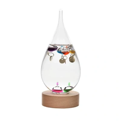 Imagen de Widdop Tear Drop Design Galileo thermometer On Wood Stand