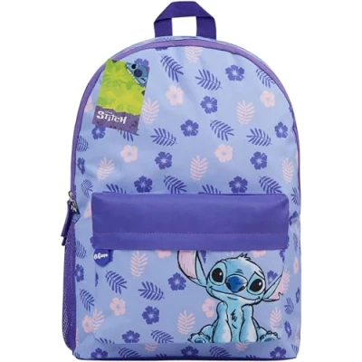 Imagen de Disney Mochila Niña Escolar Infantil con Espalda Acolchada y Cintas Ajustables Colegio Bolsillo Frontal Lateral (Morado)