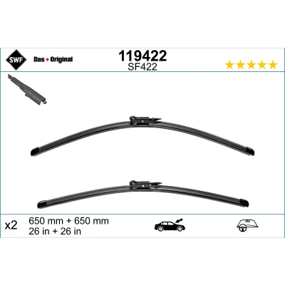 Imagen de Limpiaparabrisas Swf Visioflex 119422 delante Sin marco AUDI: Q7