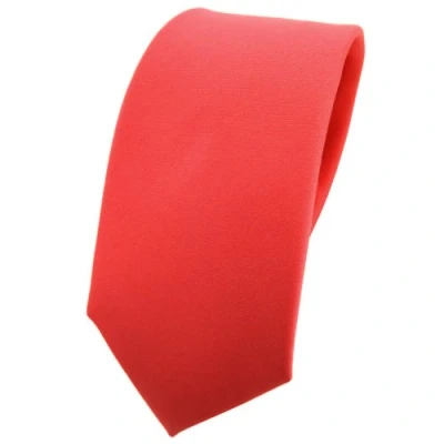 Imagen de TigerTie corbata estrecha rojo rosé salmón monocromo 100% poliéster