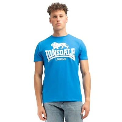 Imagen de Lonsdale Normale Passform LOGO Camiseta estampada, Hombre, Talla: Large, Royal blue white