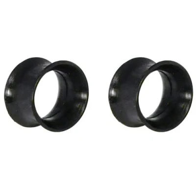 Imagen de 2 dilataciones negras de silicona blanda, tunel, diametro 12mm, unisex