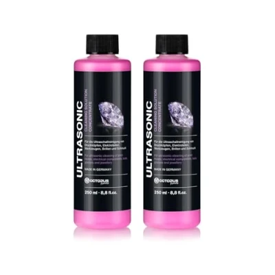 Imagen de OCTOPUS Special Ultrasonic Cleaner, concentrado para uso en limpiador ultrasónico, de gafas, higiénico joyas 2x 250ml (500ml)