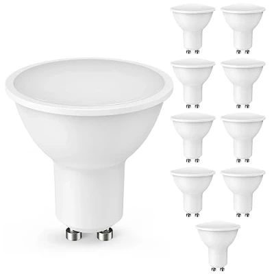 Imagen de Cnkeeo GU10 Led Bombilla Potentisima, 5W Caliente Blanco 3000K, Ángulo de haz 120, Bombillas Pack 10 Cálido