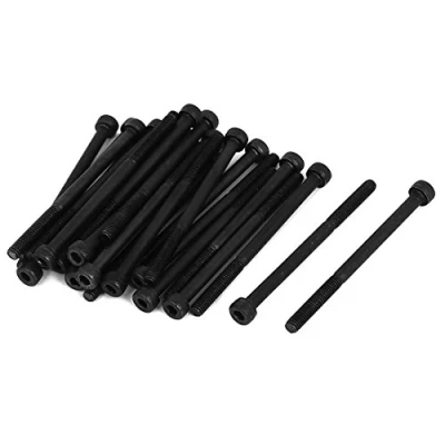 Imagen de sourcing map ® M4 x 60 mm Tornillo Hexagonal Socket Head Cap Tornillos Negro 25Pcs
