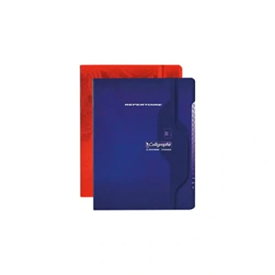 Imagen de Clairefontaine ES Calligraphe 851C Un répertoire piqué (gamme 7000 de Clairefontaine) 96 pages 17x22 cm 70g petits carreaux, couverture carte vernie, couleur aléatoire