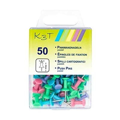 Imagen de TSI 48357 Lote de 50 agujas para tablón anuncios, color pastel