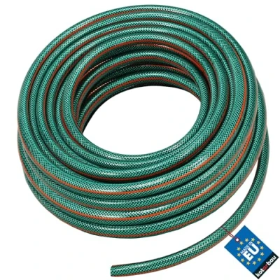 Imagen de ﻿KOTARBAU® Manguera de jardín 1&quot;, 30 m, 3 capas, PVC reforzada, Color verde, profesional para regar plantas, jardín, agua, riego flexible