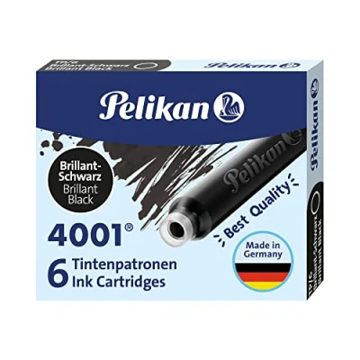 Imagen de Pelikan 301218A Juego de Cartuchos Tinta 4001 Para Plumas Estilográficas Tp6, Paquete 60 Unidades/10 Cajas 6 Cartuchos, Negro