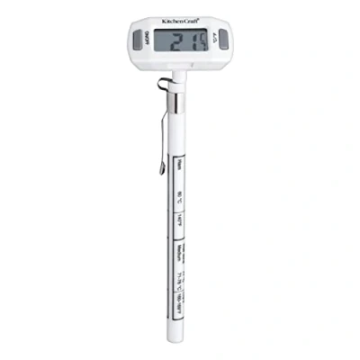 Imagen de KitchenCraft Termómetro Sonda de Cocina Digital con Pantalla LCD, 12,5 cm, Blanco