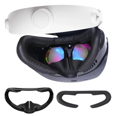 Imagen de VR Face Pad for Playstation VR2, PSVR2 Fitness Facial Interface Cushion Pad, Replacement, Breathable Holes Leather Foam Cushion, Anti vaho Sweat Proof Cover Accessories Set