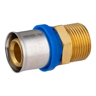 Imagen de Racor recto multicapa macho Ø25 3/4 para prensar Conexión resistente y duradera Ideal instalaciones de fontanería Fácil instalar ajuste seguro QUICK PLOMBERIE