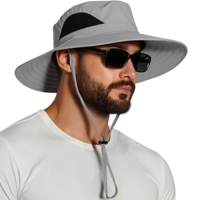 Imagen de EINSKEY Sombrero Hombre Mujer Verano ala Ancha Protección UV Gorro Pescador Bucket Hat para Safari, Senderismo, Playa, Ciclismo, Montañismo