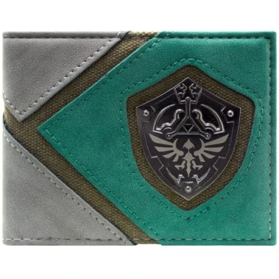 Imagen de Zelda Twilight Princess Link Postura del Escudo Hylian Billetera/Cartera Doble ID &amp; Porta Tarjetas, Verde