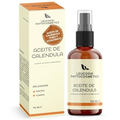 Imagen de Leucosia Aceite de Caléndula Esencial nutritivo y calmante para Pieles Sensibles Delicadas Masaje Relajante Bebé Corporal 100 ml