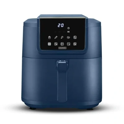 Imagen de BOURGINI Freidora de Aire con Revestimiento Cerámico Pro, Libre Químicos (PFAS, C6, PFHxA, PTFE, PFOA y BPA), 8 Litros, Formato Slim 35% más compacto, 1750W, ideal para un hogar sin tóxicos.