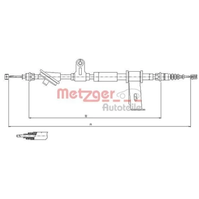 Imagen de METZGER 12.0102 Cable de Freno Mano Atrás izquierda 1755/1603 COFLE