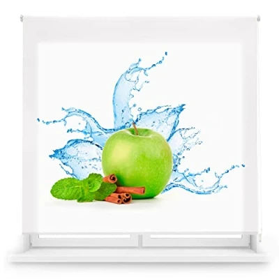 Imagen de Blindecor Digital Cocina Estor Enrollable Translúcido con Estampado Impresión Modelo MintApple 170 x 180 cm (Ancho por Alto) Tamaño de la Tela 167 175 Estores para Ventanas